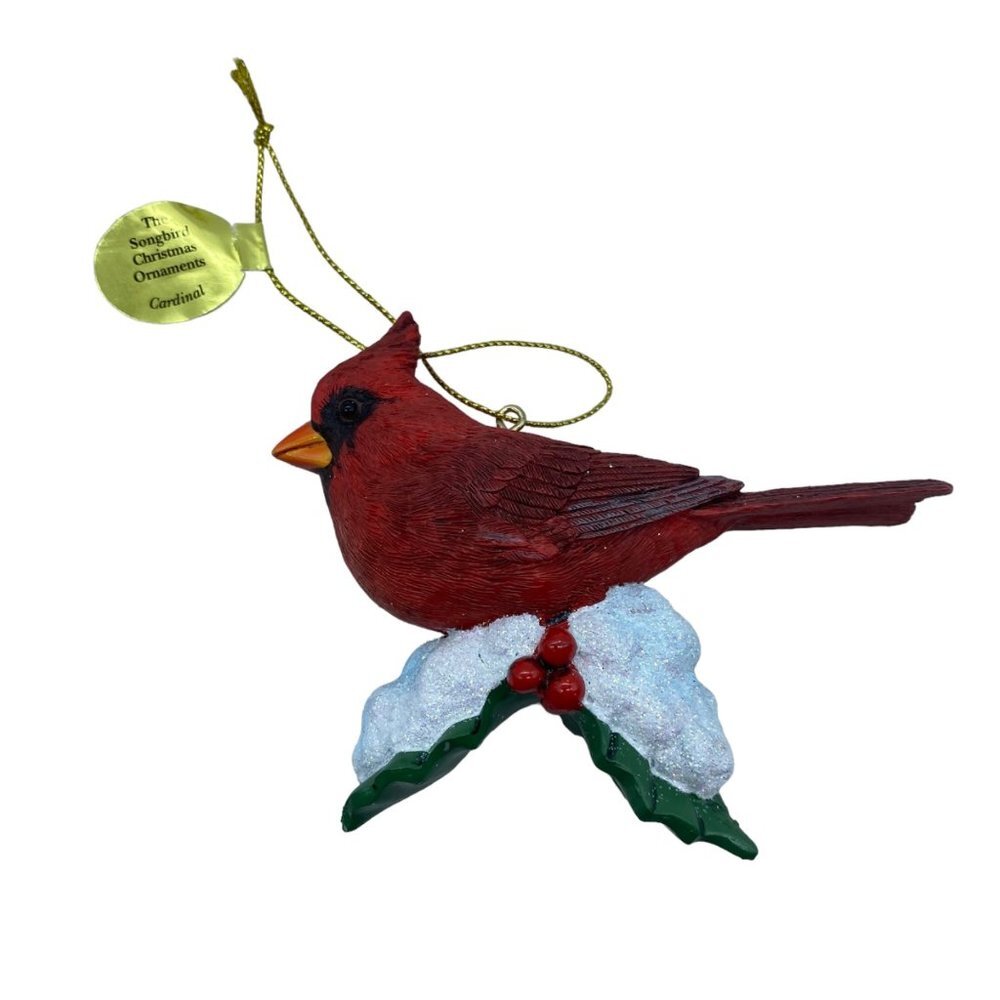 Red Cardinal Danbury Mint The Songbird Christmas Ornament 4" Long